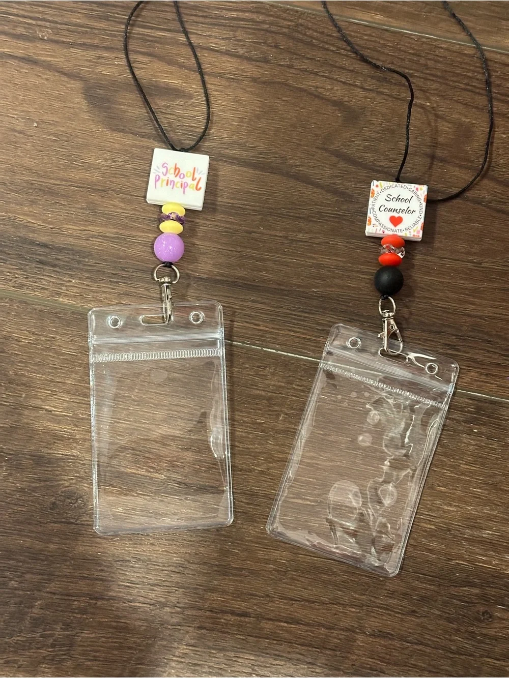 Unbranded Clear Badge Holder Lanyard with Bead Accent